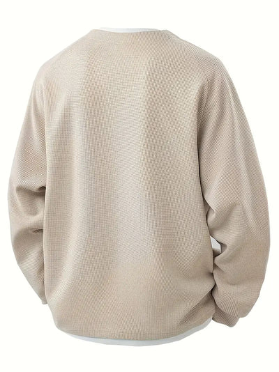 JAMES – TEXTURED V-NECK LAYERED SWEATSHIRT
