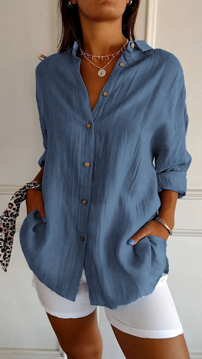 Sasha - Elegant Shirt with Pleated Style